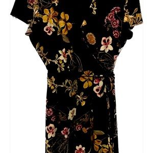 Plus size Le Chateau floral wrap side tie skater dress